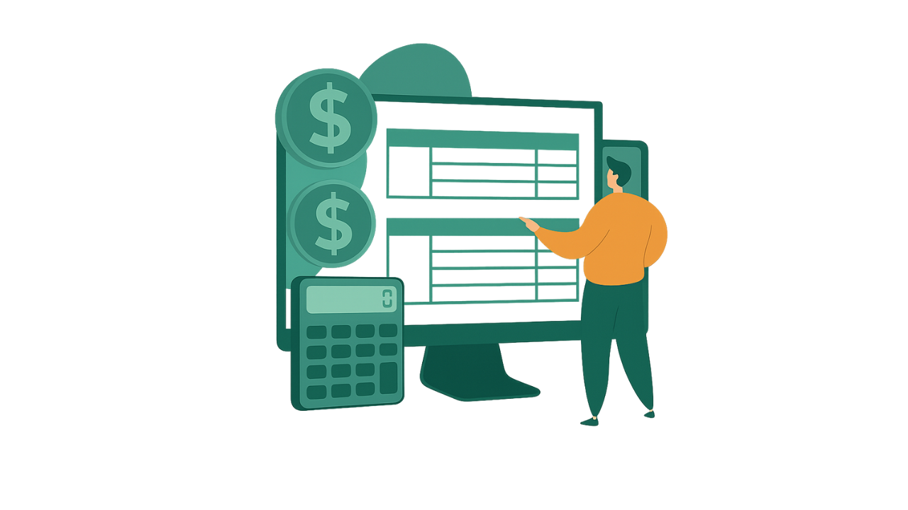 Illustration BEREX d’un gestionnaire contrôlant les dépenses d’un chantier – suivi budgétaire et contrôle des coûts pour optimiser les investissements immobiliers.